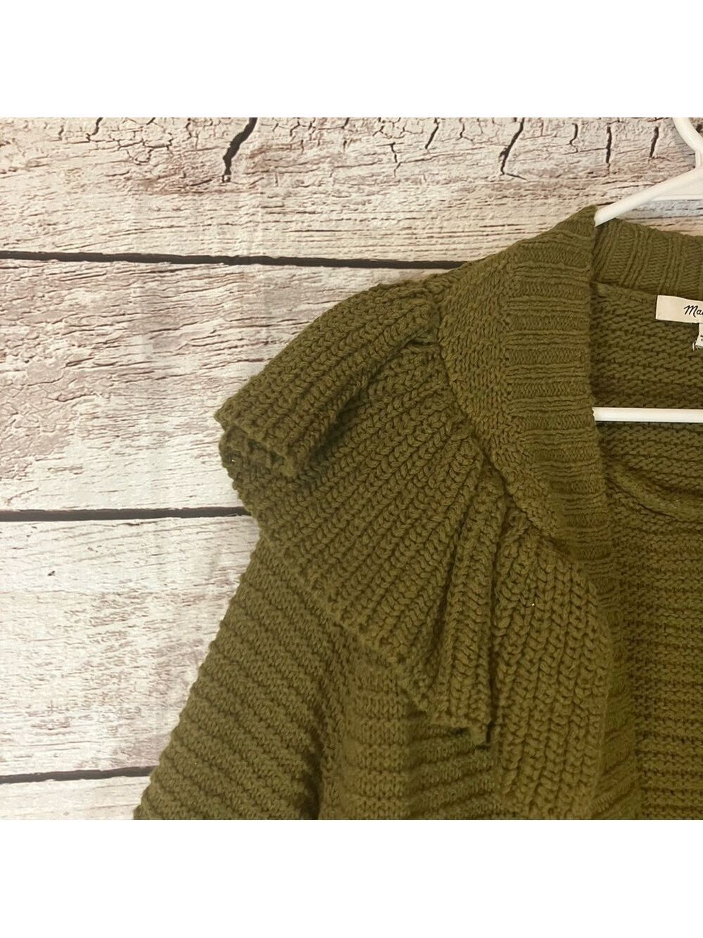 Madewell Ruffle Cardigan Sweater In Green - Picture 5 of 12